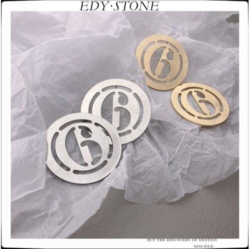 EDY 21SS New Cool Earrings Exaggerated Hollow Disc High Sense Numbers Stud Earrings for Women Girls Party Jewelry Gift