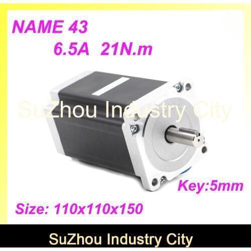 High Torque NEMA43 CNC stepper motor 110mm motor length 150mm torque 21N.m 6.5A shaft 19mm stepping motor for CNC Machine