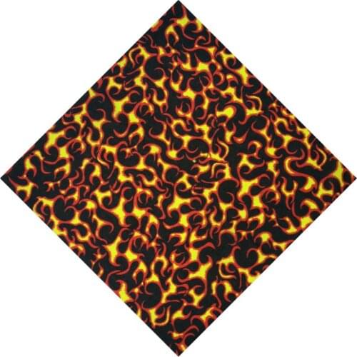 Japanese Harajuku Biker Flame Fire Print Protective Multi-Use Seamless Square Scarf Motorcycle Hip-Hop Headband Bandana Neck Tie