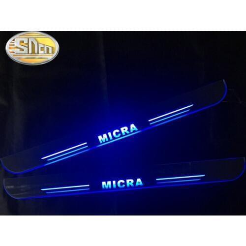 Led door sill For Nissan Micra Door scuff pedal door threshold wearproof courtesy blinking lights
