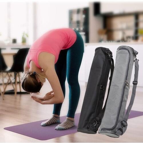 Yoga Mat Bag 15cm/72cm Canvas Zipper Waterproof Oxford Black + Gray Yoga Portable Storage Bag Backpack Yoga Accessories