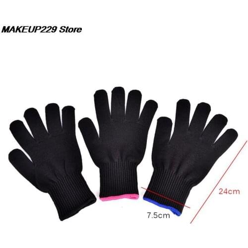 1Pc Hair Styling Heat Resistant Glove Tool For Curling Straight Flat Iron Black Pink Heat Glove For Curling Iron Gloves