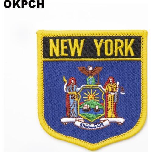 U.S.A New York State Iron On Patch Embroidered Clothes Patch For Clothing Stickers Garment 1pcs 6*7cm UPI-0220-S