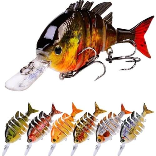 10cm 14g multi sections fake fish for lure fishing vivid swiming type like real fish totao 50 pcs