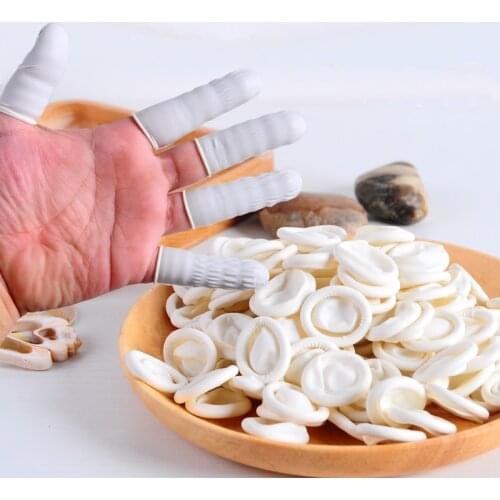 100pcs Disposable Fingertips Protector Gloves Natural Rubber Gloves Finger Cots Latex Fingertip Protective Candle Making Supplie