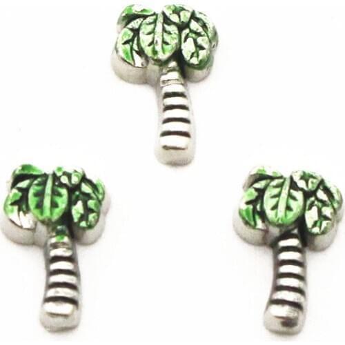 Newest 12pcs/lot charms coconut tree Floating Charms for Floating Memory charms Lockets DIY Jewelry