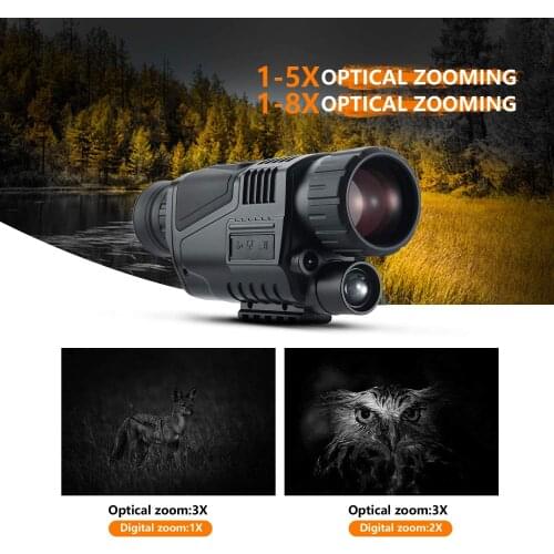 12MP Hunting Night Vision Google With 16GB SD Card Monocular Infrared Digital 5x40 200M range Wildlife Monocular Night Vision