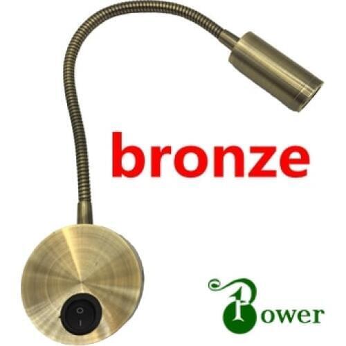 2W LED READING LIGHT BRONZE WALL LIGHTS
