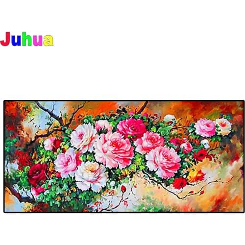 Diamond Painting Abstract Red peony flower Full Drill square round Mosaic DIY Diamond Cross Stitch Embroidery large size