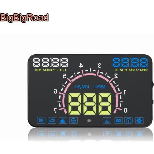 BigBigRoad Car OBD2 HUD Head Up Display Windscreen Projector For Lexus IS EX NX LX 470 570 450H ES350 IX470 GX460 LX470 LX570