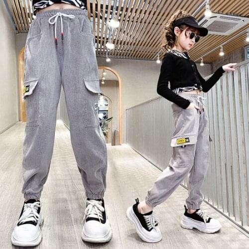 Girls Trousers Kids Clothes Spring Autumn Kids Casual Pants School Sports Pants For Teen 6 8 10 1 Years Girls Long Trousers