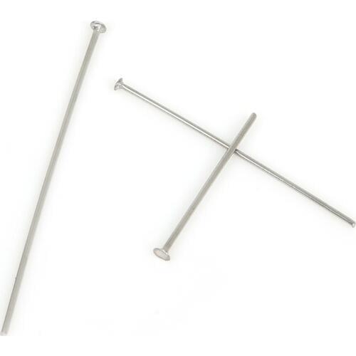 New Arrival 100-200Pcs/bag Stainless Steel 20mm/30mm/40mm Flat Head Pins Silver Color Head Pins For Jewelry Making Accessories