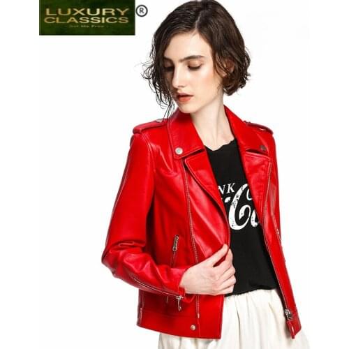Jacket Leather Winter Genuine Fashion Womens Coats Korean Moto Biker Real Sheepskin Coat Autumn Clothes 2021 Hiver 1716