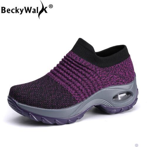 Large Size Women Shoes Women Sneakers Slip on Platform Wedge Sneakers for Women Fashion Sock Shoes Woman Sneakers 35-42 WSH3276