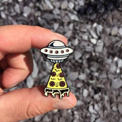 Cartoon UFO Drop Oil Brooch and Enamel Pin Women and Men Clothing Badge Lapel Pin