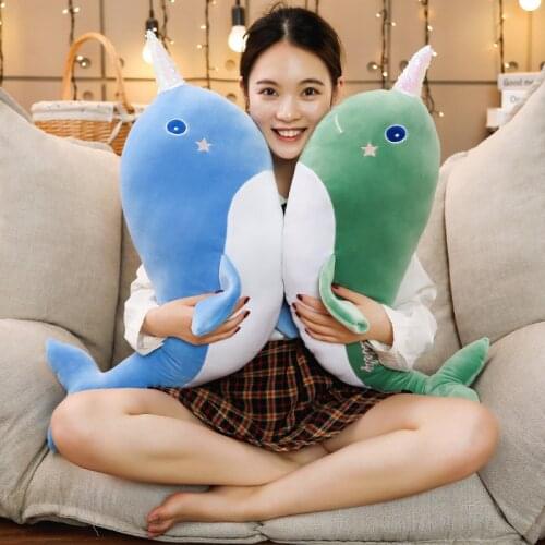55cm plush whale blue and green sutffed soft Pillow cute doll good quality christmas festival gift for kid or Couples