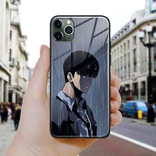 Sung Jin Woo solo leveling art Soft Silicone Glass Phone Case Cover Shell For iPhone SE 6 6s 7 8 Plus X XR XS 11 12 Mini Pro Max