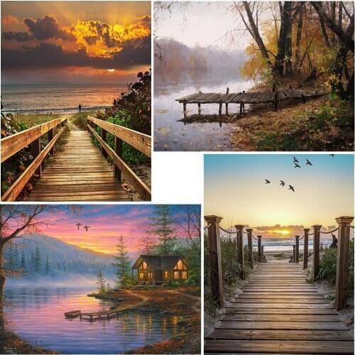 5D DIY Diamond Painting Kit Scenic Diamond Embroidery Scenery Full Square Drill Diamond Mosaic Picture of Rhinestones Home Decor