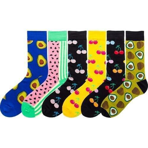 Peonfly Avocado Novelty Cherry Corn Apple Plant Fruit Pattern Women Funny Cotton New 2020 Winter Happy Socks Female