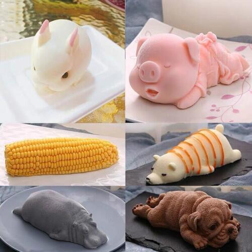 Celebrity Food grade silica gel Hippie dog Cake mold Aromatherapy Plaster mold fragrance wax Soap Chocolates Cooking class tool