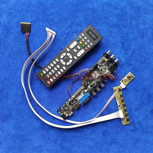 Fit LP156WH4-TLQ1/TLQ2/TLQ4 3663 TV digital 40 pin LVDS 1366*768 screen AV VGA USB DVB upgrade LCD Controller board DIY Kit