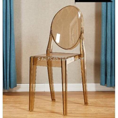 Transparent Chair Acrylic Nordic Plastic Crystal Chair Glass Hotel Net Red Makeup Ghost Chair Devil Chair Dining Chair