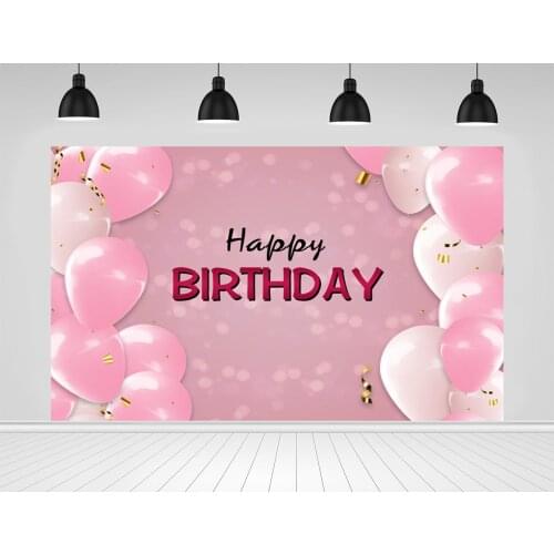 Scopiso Pink Balloons Light Bokeh Happy Birthday Party Backdrops Portrait Child Banner Photography Background Photo Studio Props