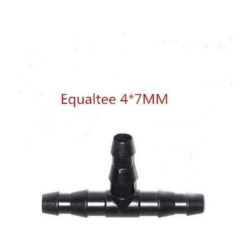 Hose connectors 50pcs/lot barbed tee connector for three direction layout of drippers 4/7mm hose tube zozzle adaptor plastic