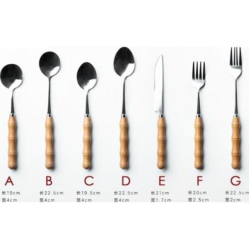 Stainless Steel Tableware Wood Handle Dinnerware Spoon Fork Knife Scoop Food Shooting Photography Props Silverware