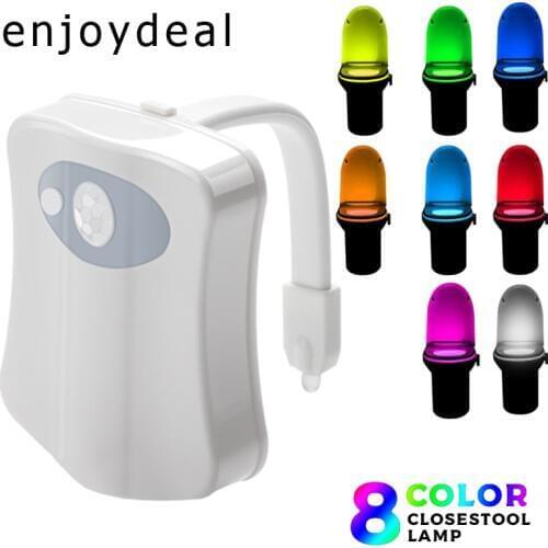 Lighting Toilet Light Led Night Light Human Motion Sensor Backlight For Toilet Bowl 8Color For Any Toilet Bathroom Night Light