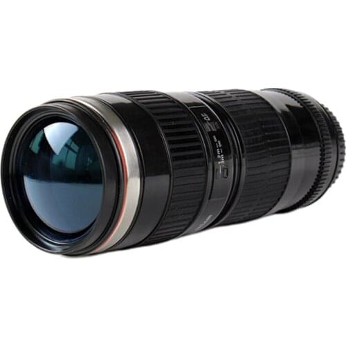 400ml Camera Lens Shaped Thermos EF 70-200mm Stainless Steel Coffee Tea Mug with Lid Drink Water Cup 449E