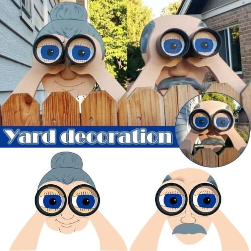 Fence Decoration Nosy Neighbor Old Man And Lady Garden Yard Art Fathers Day Gift Garden Decoration Outdoor Decoracion Exterior