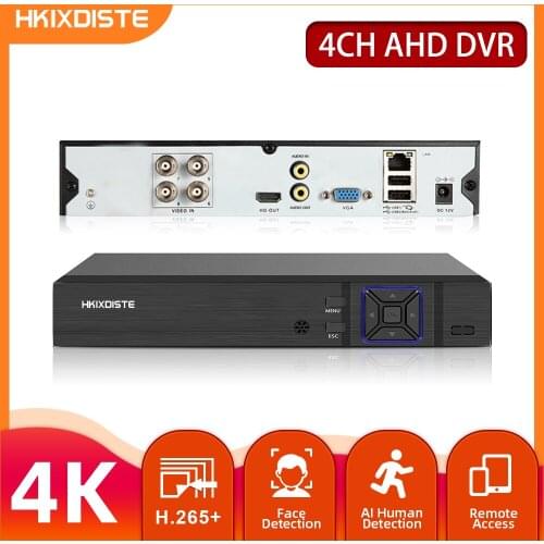 4K AHD CCTV Video Surveillance Recorder DVR 4CH Hybrid Security DVR NVR For Analog AHD IP Camera H.265 XMEYE DVR Face Detection