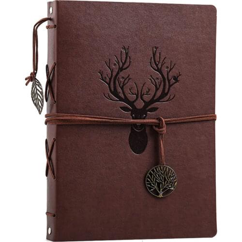 Vintage Leather Scrapbook Photo Album Picture Album DIY Scrapbooking Self Adhesive Memory Guest Book Wedding Family Gift