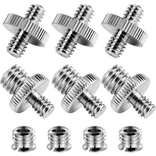 10 Pcs 1/4 inch and 3/8 inch Camera Screw Adapter Converter Threaded Mount Set for Tripod Monopod Ballhead Light Stand Shoulder