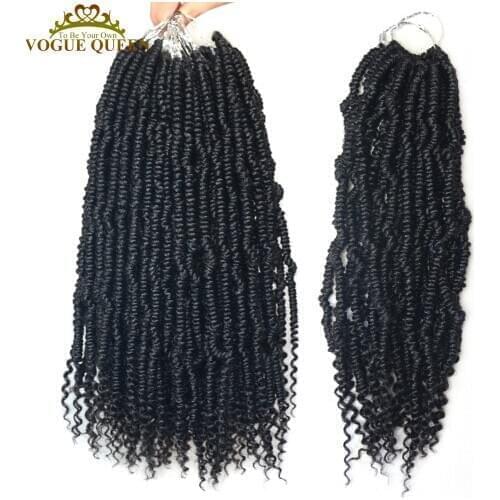 Vogue Queen Bomb Twist Synthetic Hair Crochet Mini Passion Twist Hair 14 Inch Natural Black Soft Hair Extensions