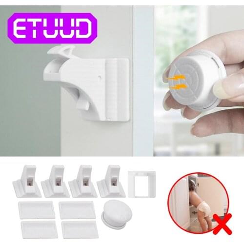 Security Locks Cupboard Child Pet Proof Drawer Door Lock Protection Latch Magnetic Safety Limiter Drawer Cabinet Invisible Baby