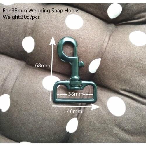 1.5 " High Quality Black Snap hook For 38mm Webbing Straps Metal Trigger Style Swivel Clips For Dogs Bags Luggage Accessories