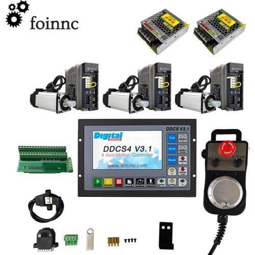 3-axis CNC kit ddcsv3.1 motion control system 750W servo motor kit Z-axis with brake, with emergency stop electronic handwheel