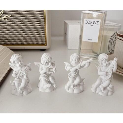 4Pcs Nordic Angel Resin Statue Mini Resin Figure Statue Home Decoration