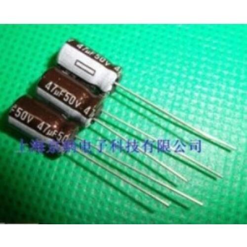50pcs 47uF 50V Radial Electrolytic Capacitor 6mm X11mm