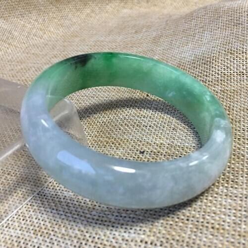 59mm Lavender Green stoneite stone Bangle Bracelet Handmade A016
