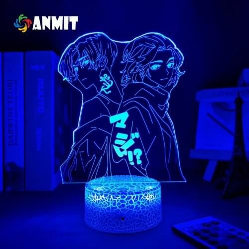 Anime Tokyo Revengers Lamp Mikey And Draken Manga 3d Light Led Lamp for Child Bedroom Decor Night Light Birthday Gift Room Table