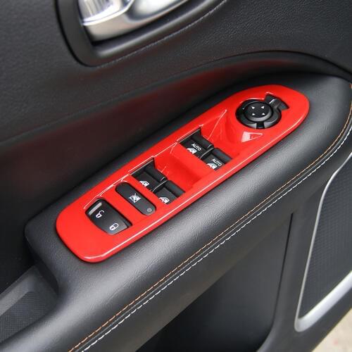 SHINEKA Car Accessories Window Lift Panel Decorative Cover Frame Fit For Jeep Compass 2017