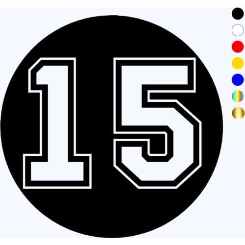 CK3250#18*18cm number 15 reflective funny car sticker vinyl decal waterproof car auto stickers silver/ black for bumper