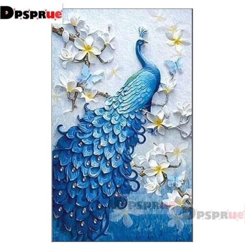 Dpsprue Full Square/Round Diamond Painting Kit Cross Stitch Beautiful peacock Diamond 3D Embroidery DIY 5D Moasic Gift DP5227