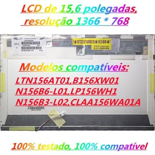 Pantalla lcd para portátil Samsung NP- R519, LTN156AT01, CCFL, 30 Pines, 15,6 pulgadas
