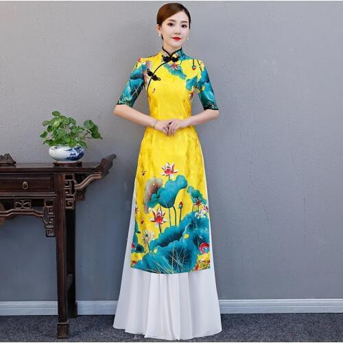 Plus Size chinese dress qipao Long Cheongsam Traditional Party Qipao Robe Oriental Womens China Style Evening Dress new arrival