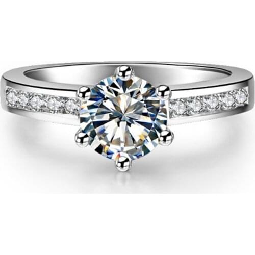 Test Positive Prongs Setting Pretty Ring Moissanite Halo Style 14k White Gold Ring 1CT Lab Carbon Ring 14k Engagement for Women