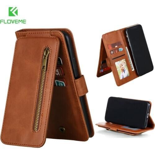 Leather Zipper Wallet Case for Samaung Galaxy S20 Ultra S10 E S9 S8 Note 8 9 10 Plus S7 Edge A70 A50 A40 A30 Flip Phone Cover